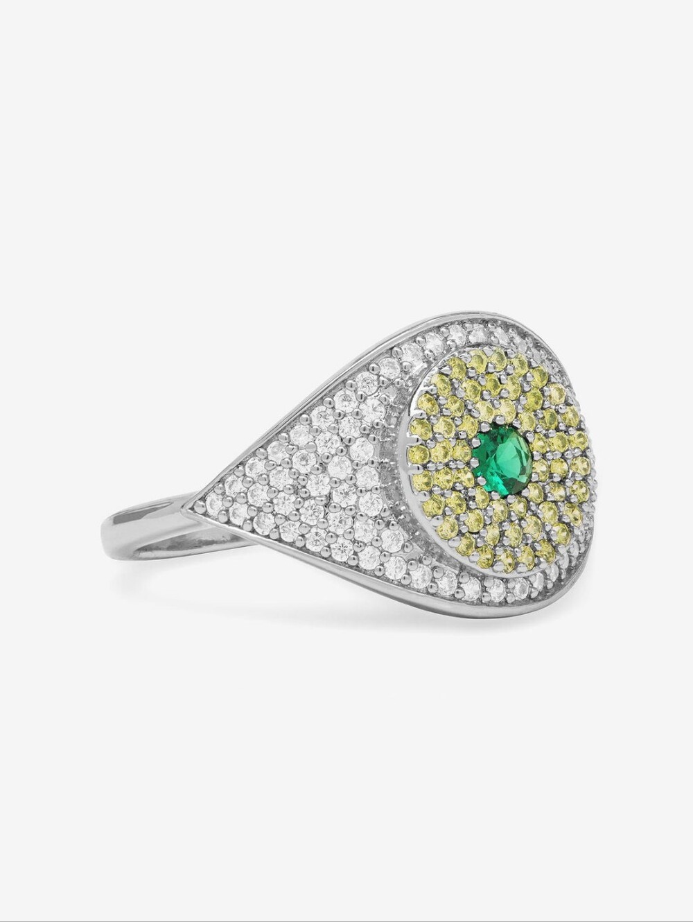 Melina Maria Green Evil Eye Ring Silver | Emerald - Size 9 New ✨️FIRM